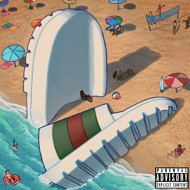 Rich Espy Lounges In “Gucci Slides”